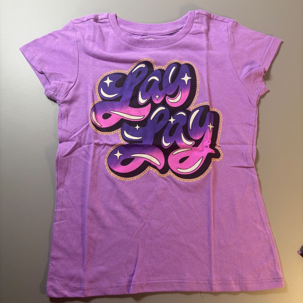 That Girl Lay Lay Lot of 2 Nickelodeon Kids Small 6 6X Purple Black Graphic NWOT - Picture 9 of 11